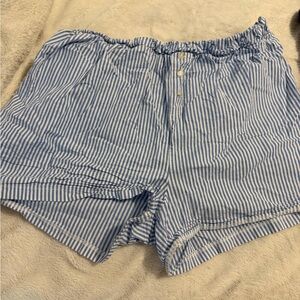 Blue Striped Women's Shorts